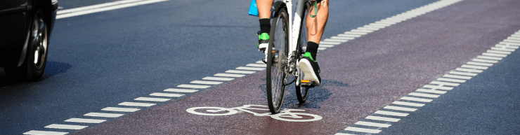 Bike rider in bike lane